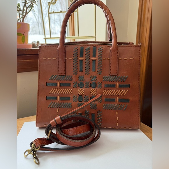 Patricia Nash Handbags - Patricia Nash Cognac Leather Satchel - Convertible to Crossbody